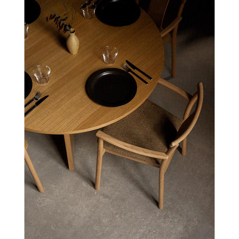 Merkur Seat Upholstered Dining Armchair - Natural Oak