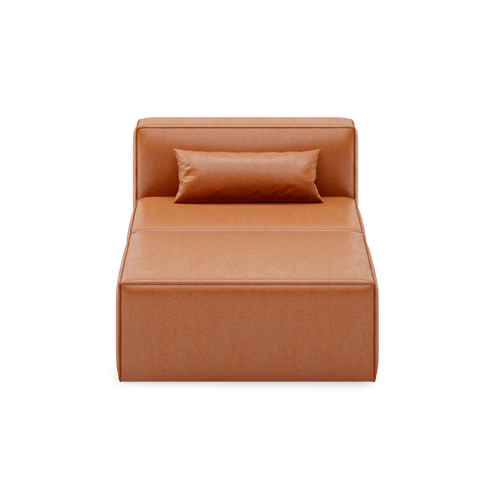 Mix Modular 2-PC Chaise - Vegan Appleskin Leather Cognac
