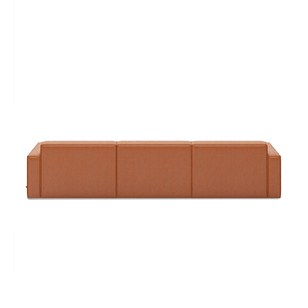 Mix Modular 4-PC Sectional - Vegan Appleskin Leather Cognac