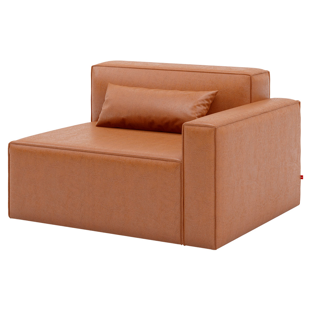 Mix Modular Right Arm - Vegan Appleskin Leather Cognac | Rouse Home