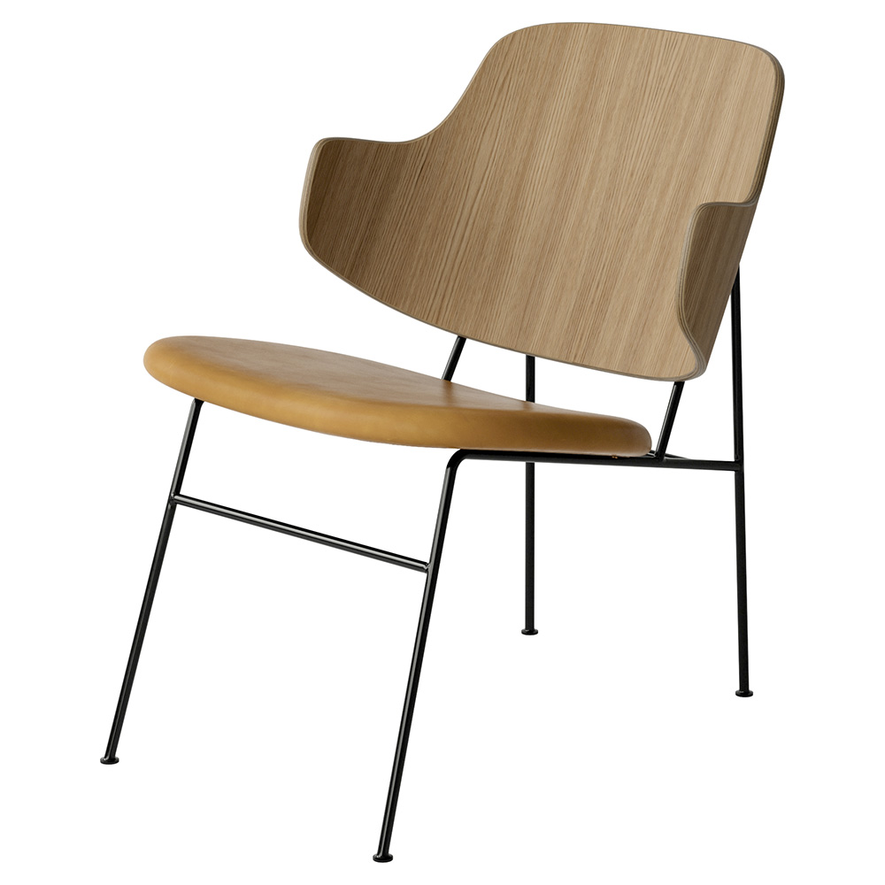 Penguin Seat Upholstered Lounge Chair - Natural Oak