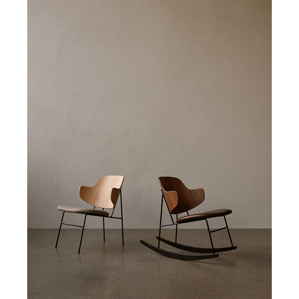 Penguin Seat Upholstered Lounge Chair - Walnut