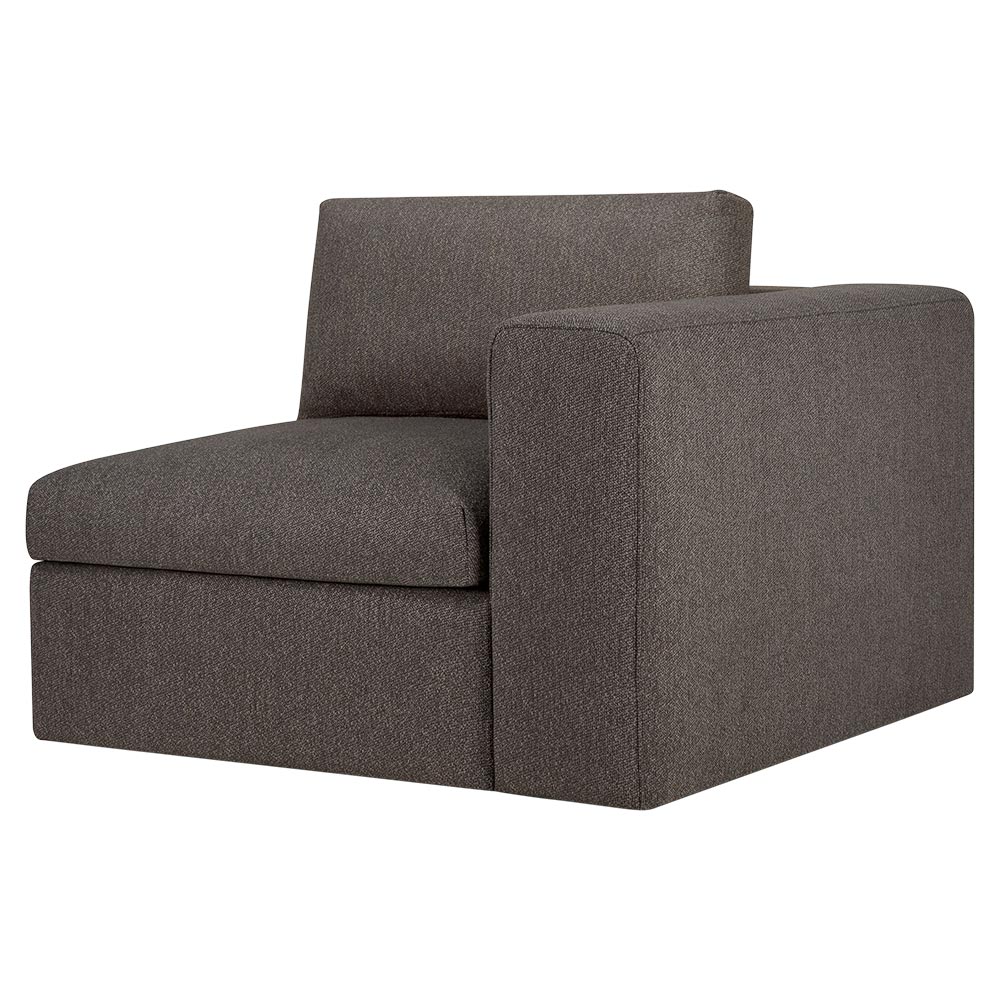 Mellow End Seater With Left Arm Modular Sofa - Granite