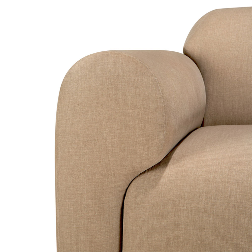 Bulky End Seater With Right Arm Modular Sofa - Light Sepia
