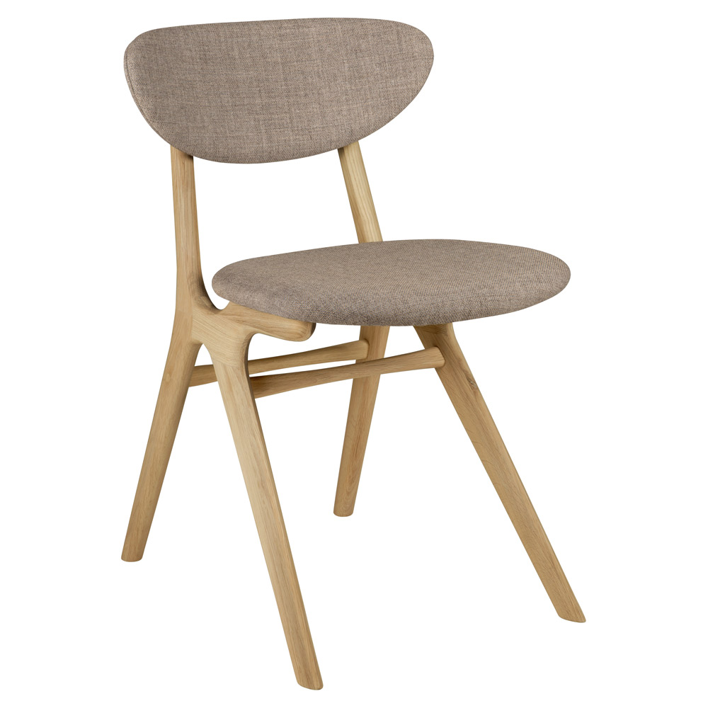 Eye Dining Chair - Warm Gray Fabric, Oak