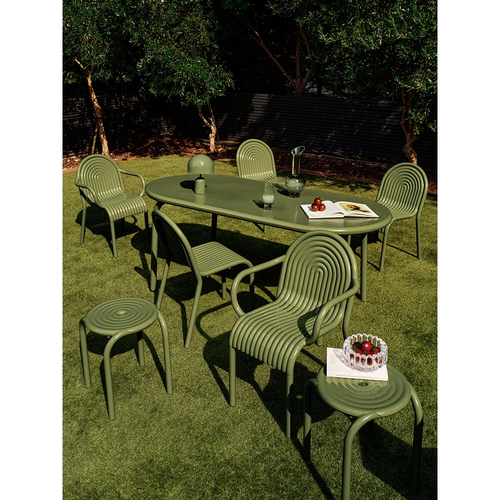 Groove Stool - Moss