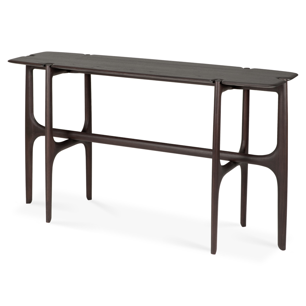 PI Console - 6 Legs, Dark Brown Teak