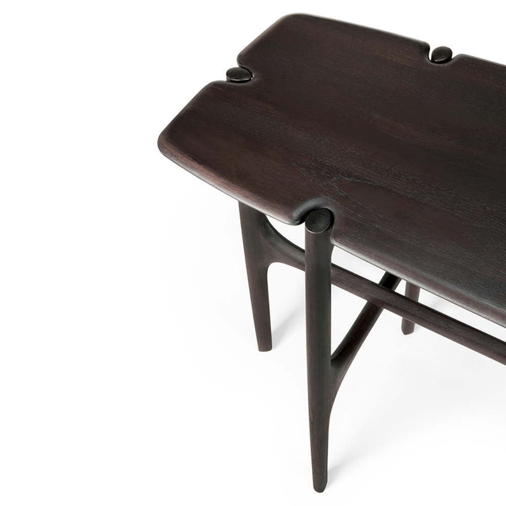 PI Console - 6 Legs, Dark Brown Teak