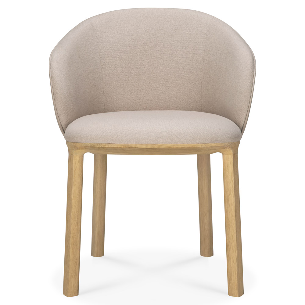Unda Dining Chair - Salt Fabric, Oak