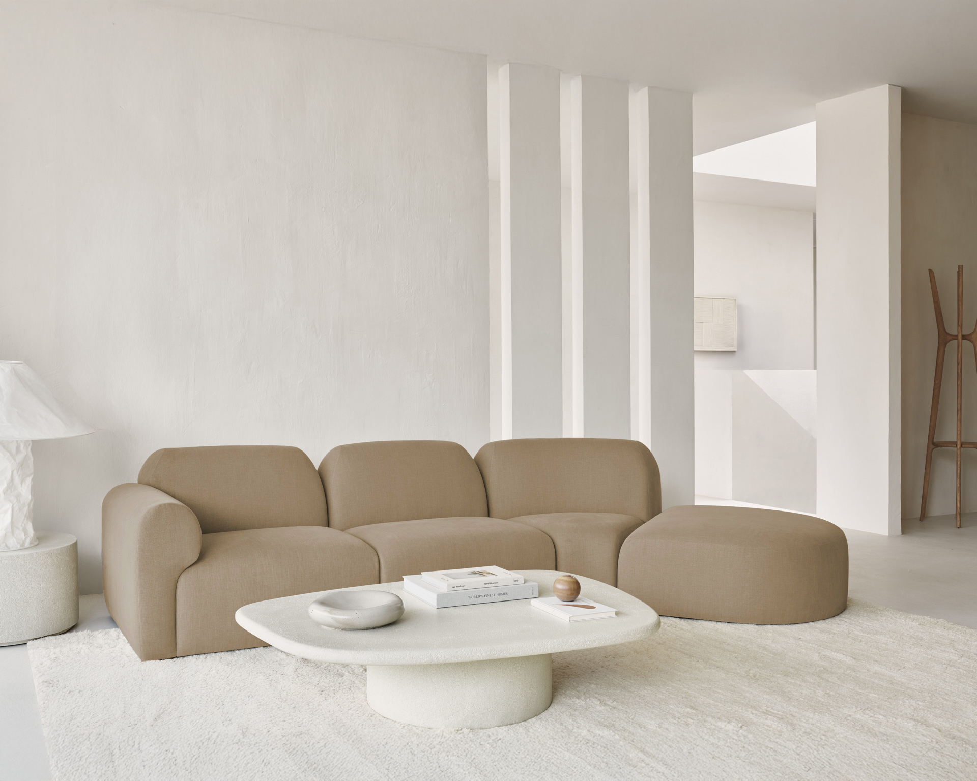 Bulky Modular Sofa Set No 8 - Light Sepia