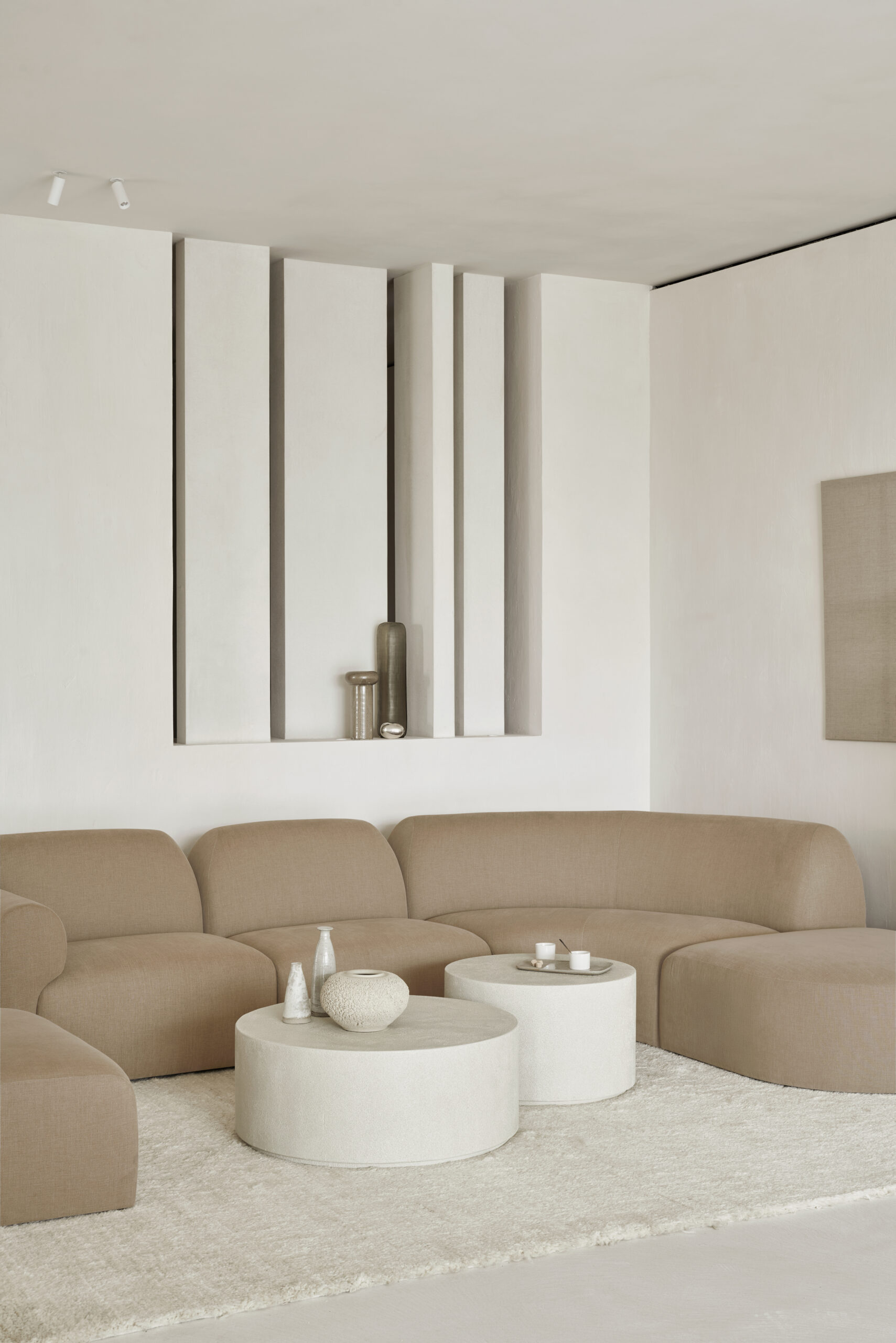 Bulky Modular Sofa Set No 8 - Light Sepia