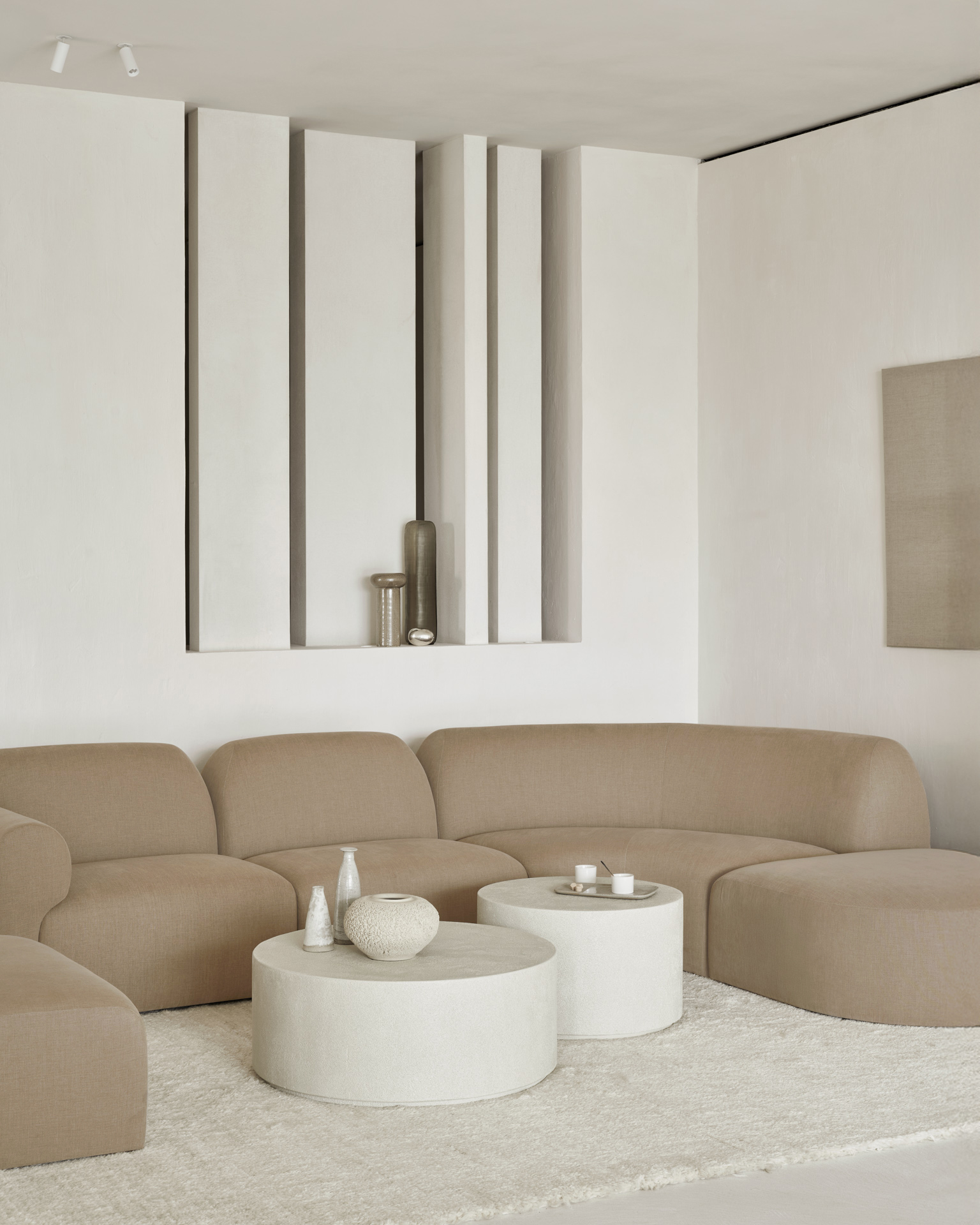 Bulky Modular Sofa Set No 7 - Light Sepia