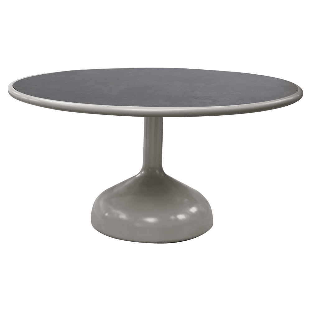 Glaze Dining Table - Dark Gray Laminate Top, Taupe Aluminum Base