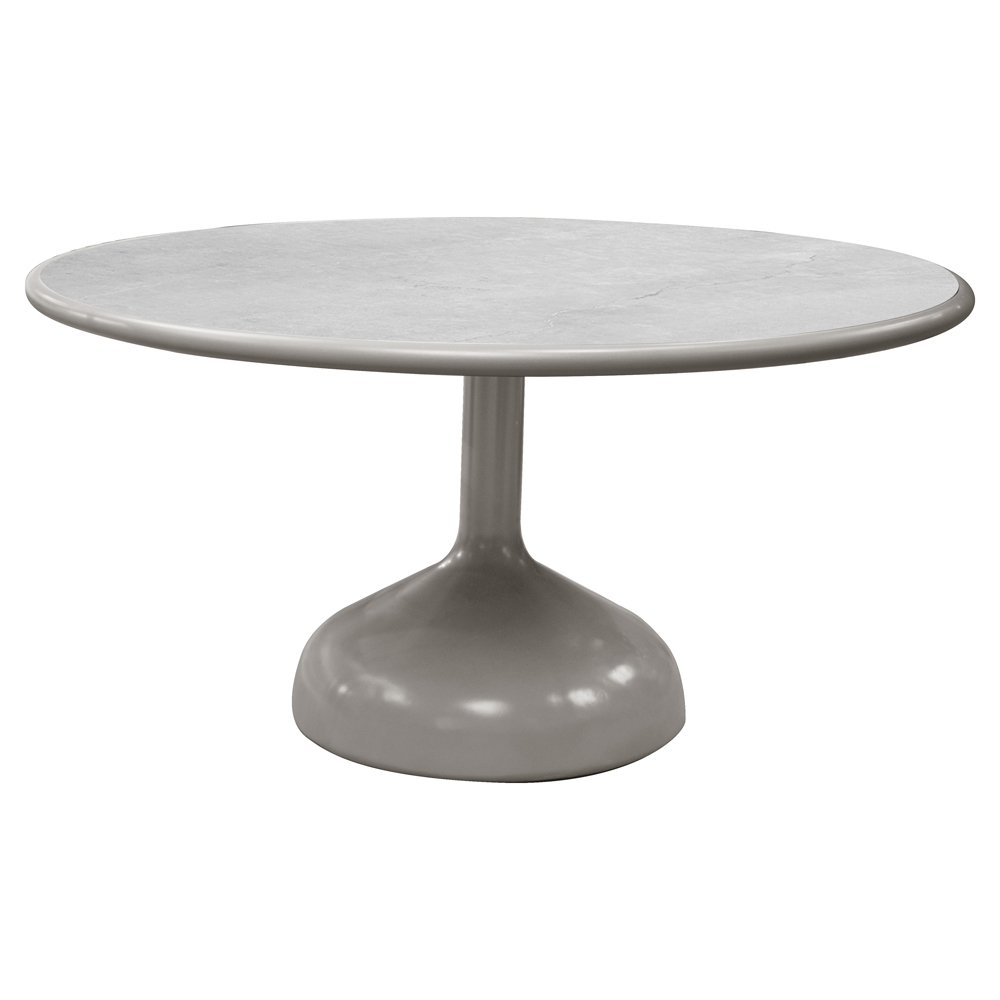 Glaze Dining Table - Fossil Gray Ceramic Top, Taupe Aluminum Base