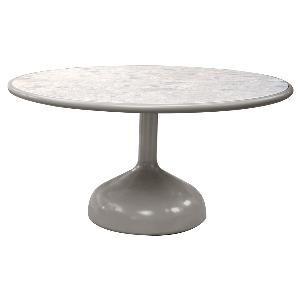 Glaze Dining Table - Multi Color Ceramic Top, Taupe Aluminum Base
