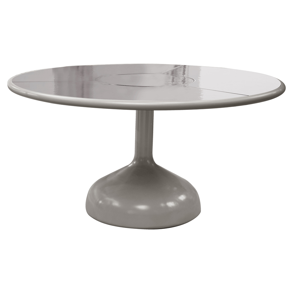 Glaze Dining Table - Taupe Stone Glazed Top, Taupe Aluminum Base