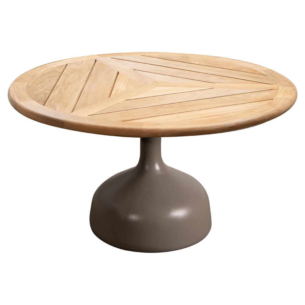 Glaze Large Coffee Table Teak Geometric Top Taupe Aluminum Base 1 | Rouse Home
