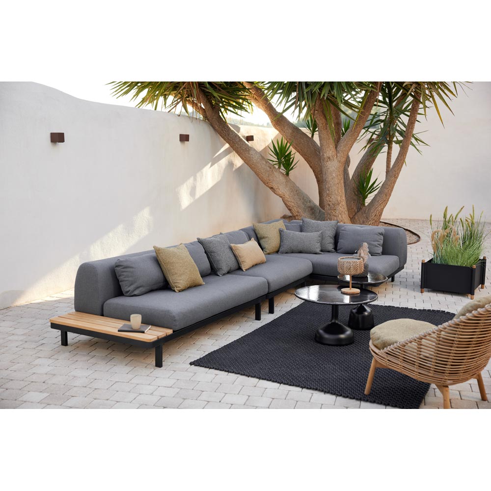 Glaze Small Coffee Table Lava Gray Aluminum Top Lava Gray Aluminum Base 4 | Rouse Home