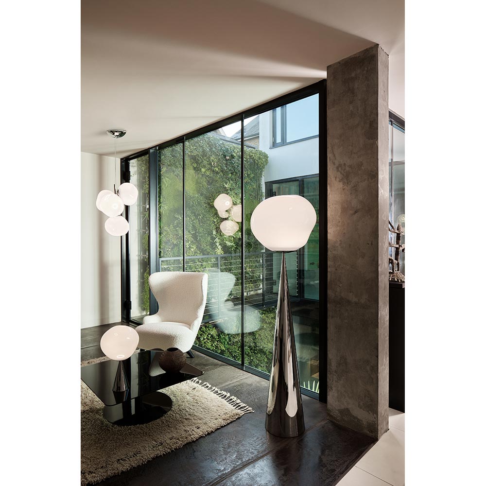 Melt Cone Fat Floor Lamp - Opal, Black