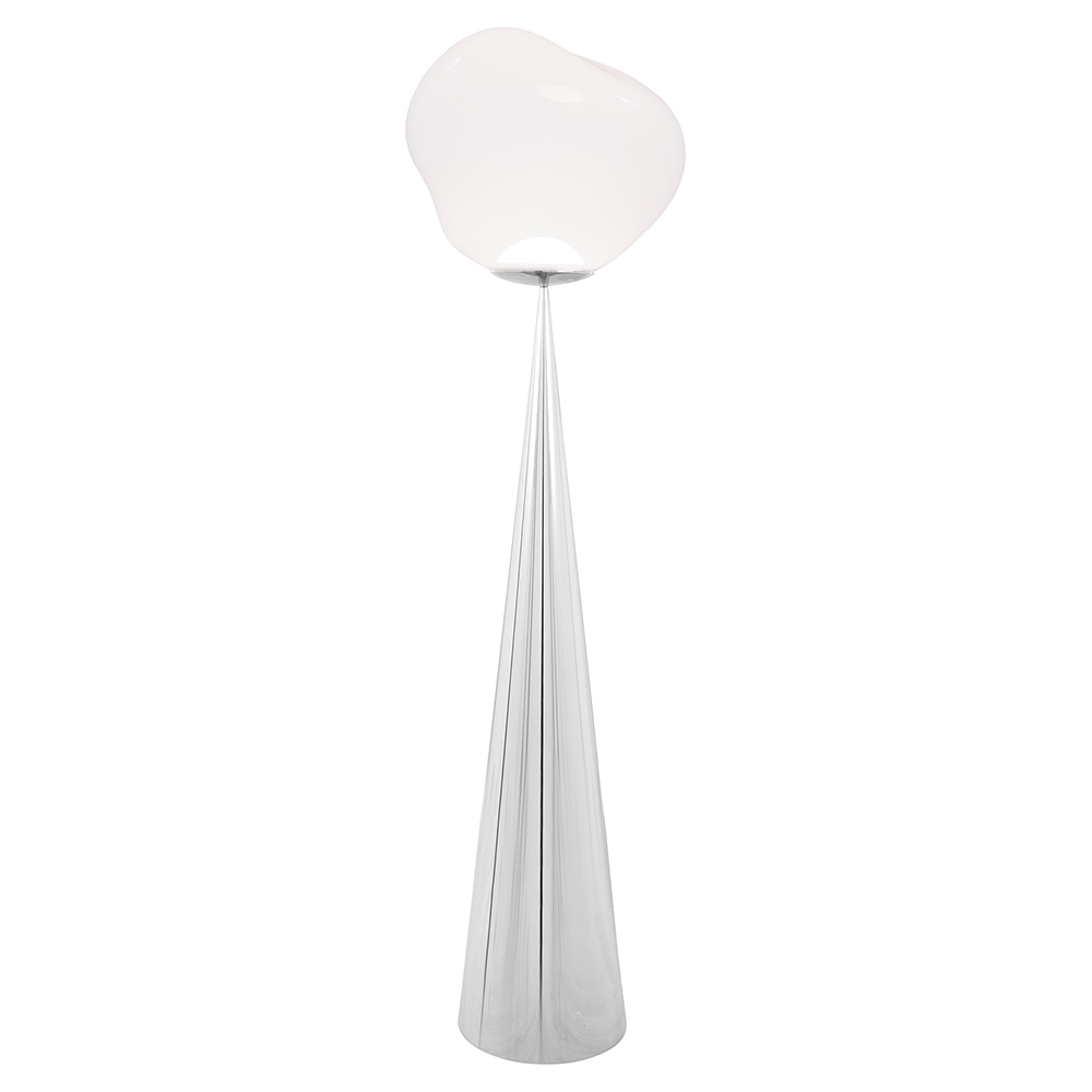 Melt Cone Fat Floor Lamp - Opal, Silver