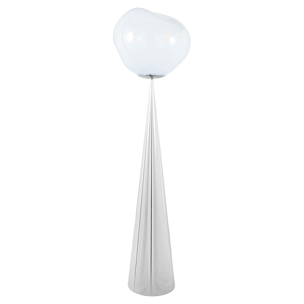 Melt Cone Fat Floor Lamp - Opal, Silver