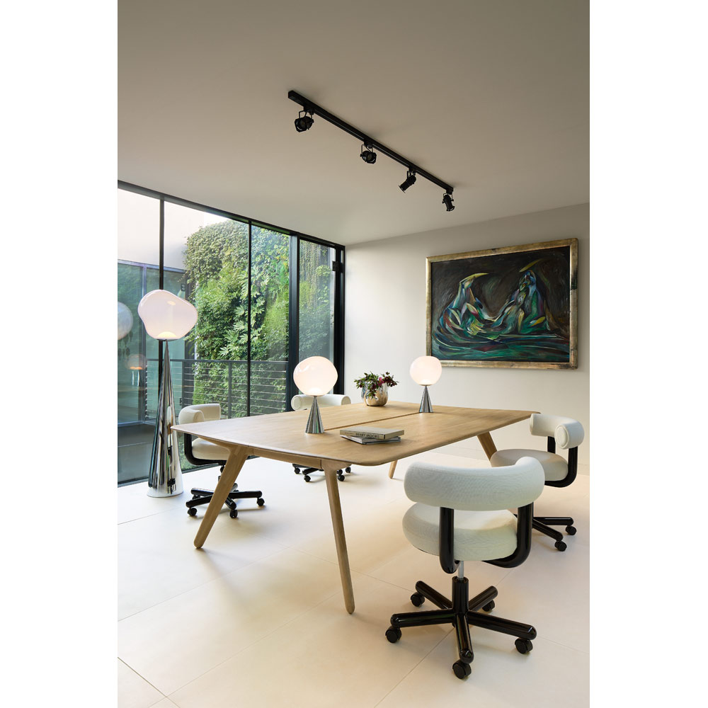 Melt Cone Fat Floor Lamp - Opal, Silver