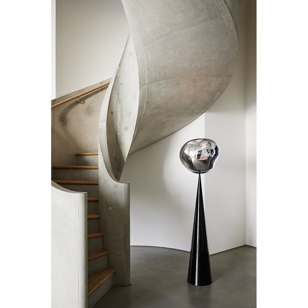 Melt Cone Fat Floor Lamp - Silver