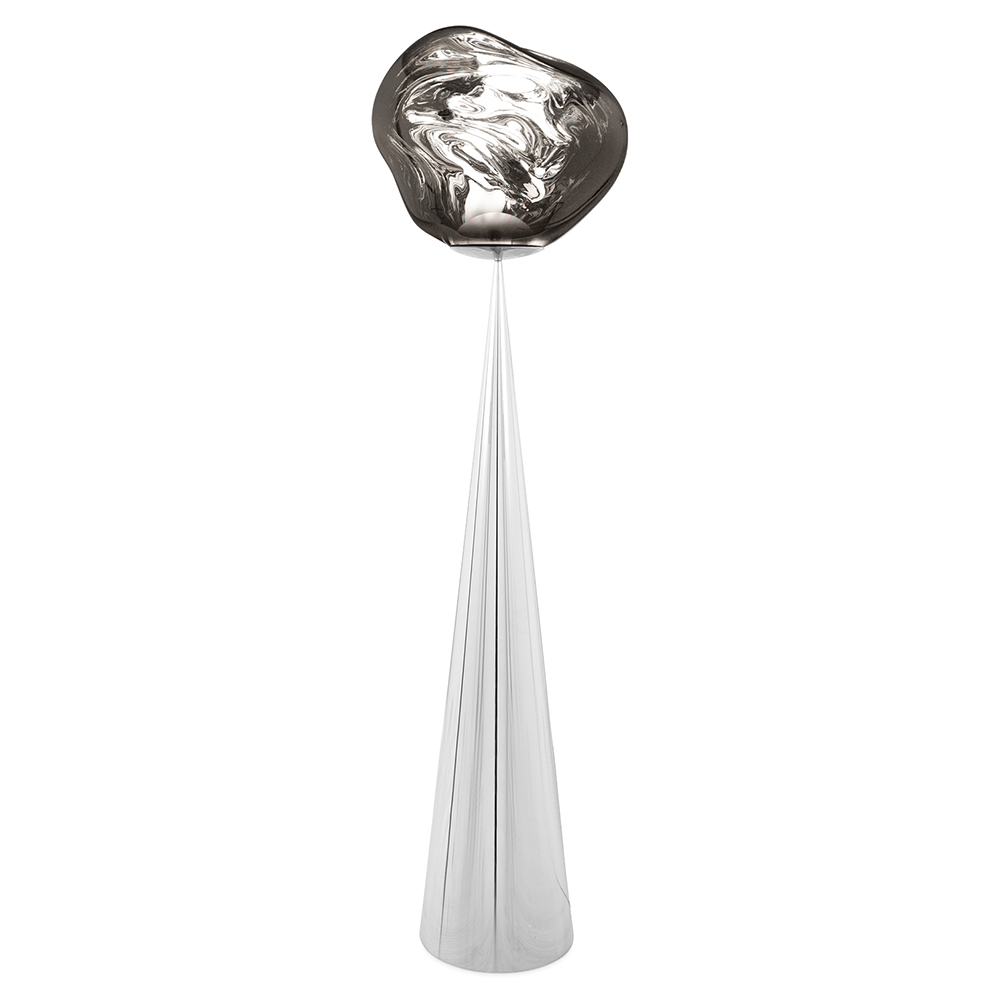 Melt Cone Fat Floor Lamp - Silver, Silver