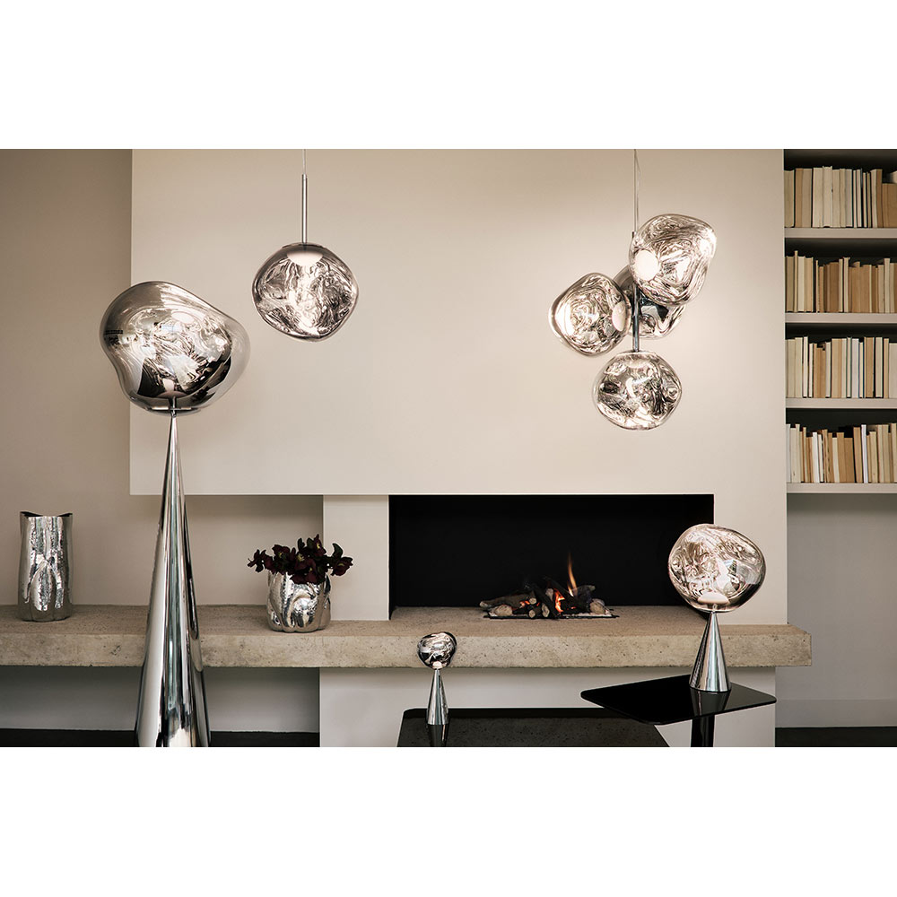 Melt Cone Fat Floor Lamp - Silver, Silver