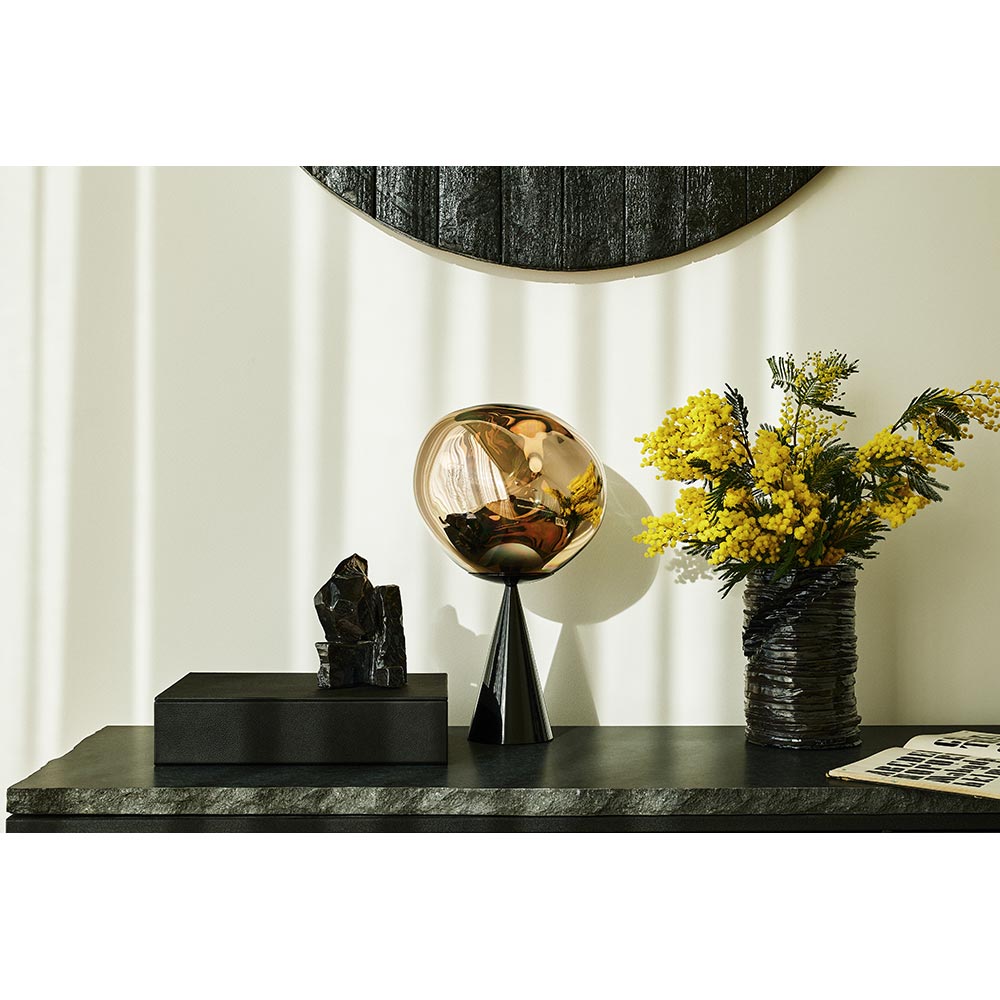 Melt Cone Fat Table Lamp Opal Black 7 | Rouse Home