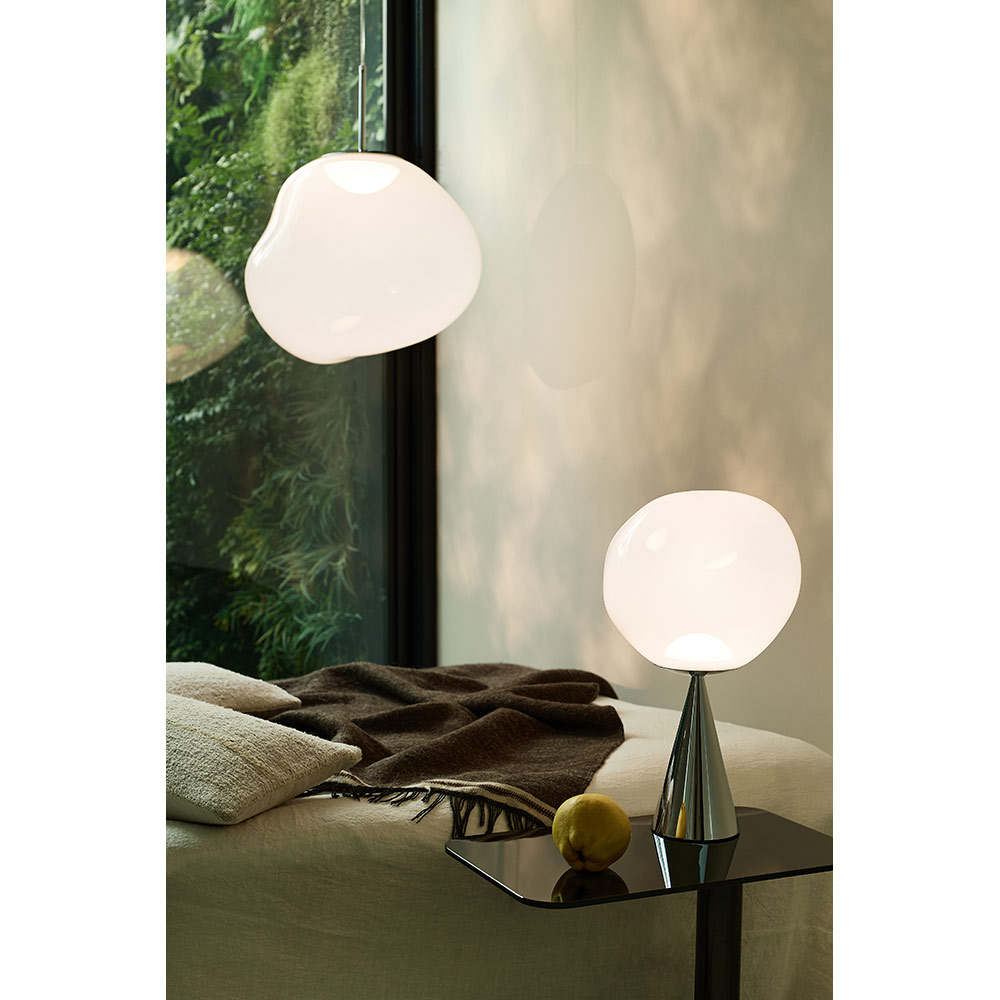 Melt Cone Fat Table Lamp Opal Silver 3 | Rouse Home
