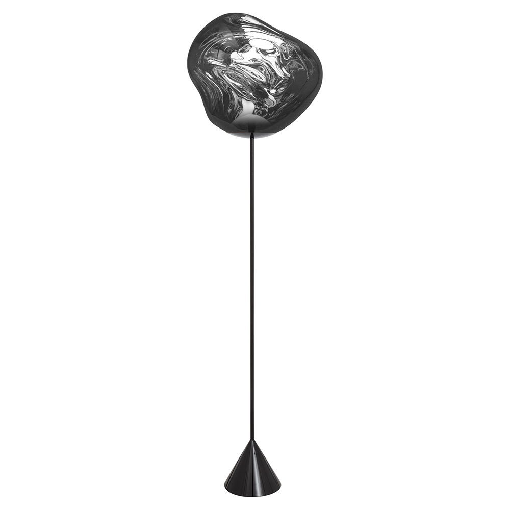 Melt Cone Slim Floor Lamp Silver 1 | Rouse Home