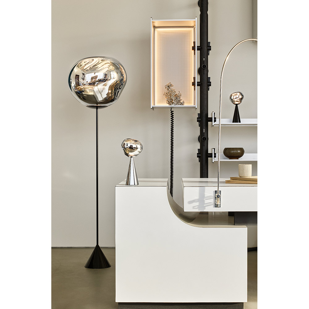 Melt Cone Slim Floor Lamp Silver 3 | Rouse Home
