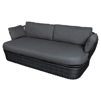 Basket 2 Seater Sofa - Gray Cushions, Graphite Weave Base