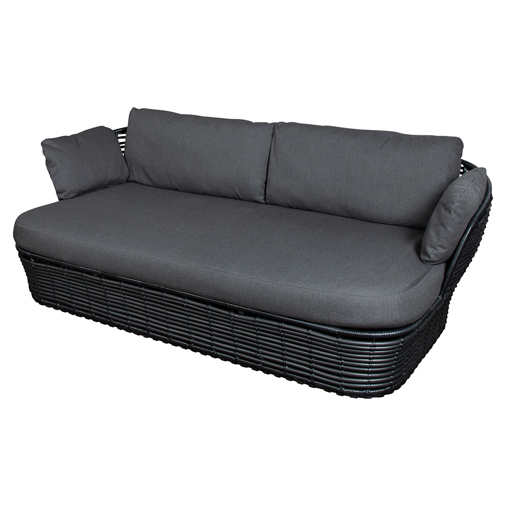 Basket 2 Seater Sofa - Gray Cushions, Graphite Weave Base | Rouse Home