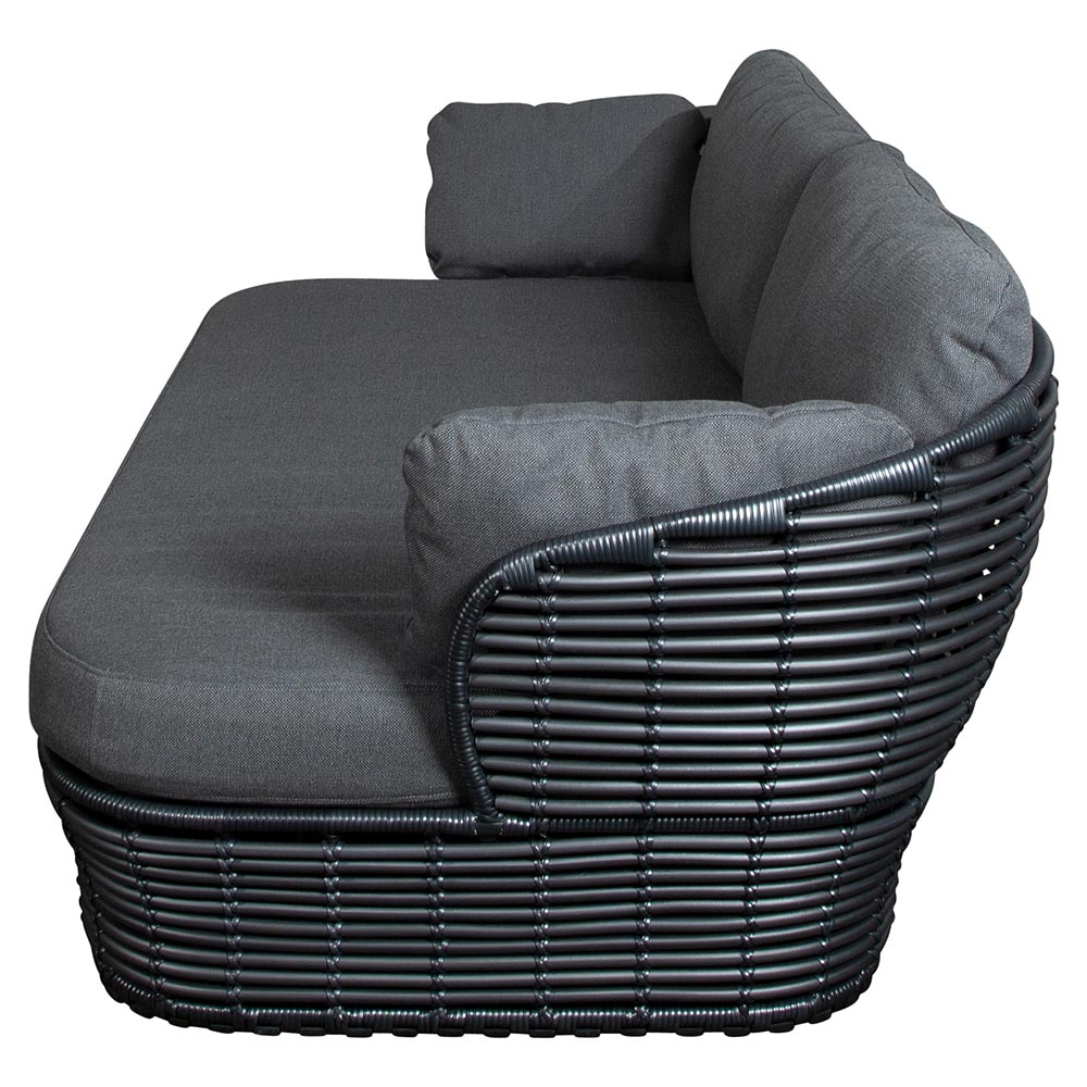 Basket 2 Seater Sofa - Gray Cushions, Graphite Weave Base | Rouse Home