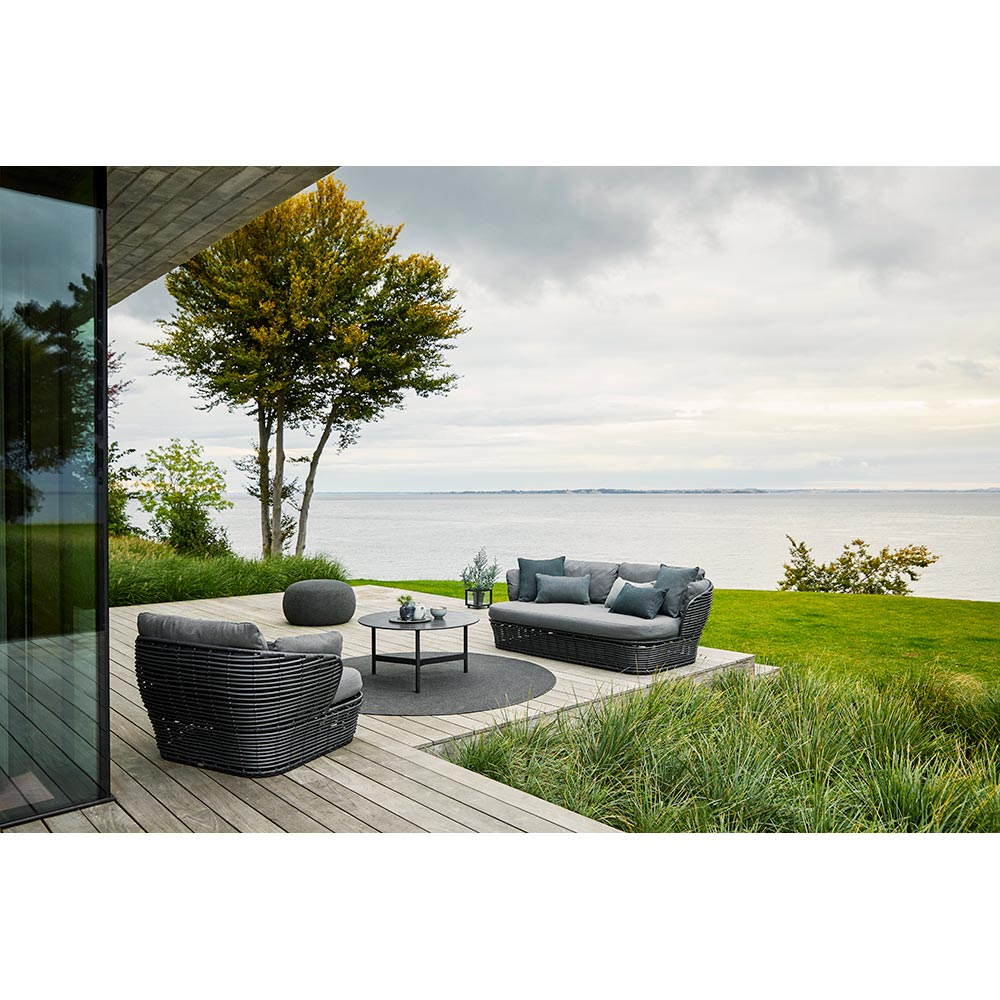 Basket 2 Seater Sofa - Gray Cushions, Graphite Weave Base | Rouse Home
