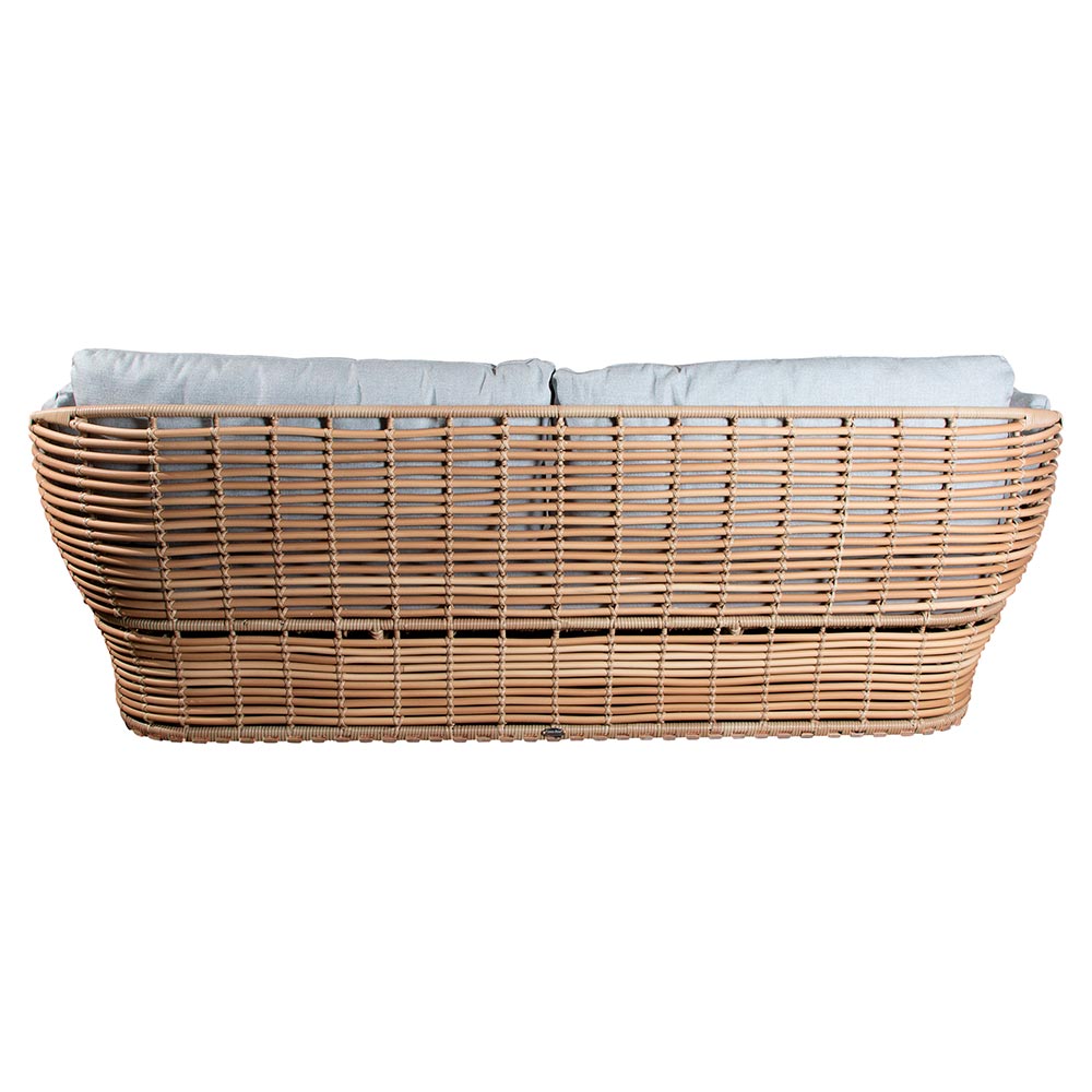 Basket 2 Seater Sofa - Taupe Cushions, Natural Weave Base