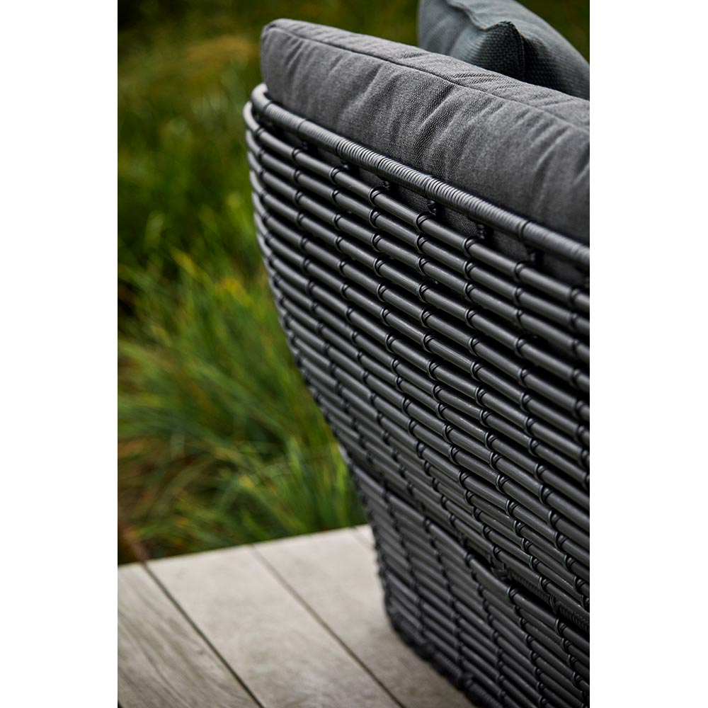 Basket 2 Seater Sofa - Taupe Cushions, Natural Weave Base