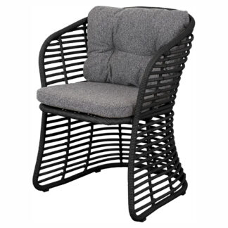 Basket Chair - Dark Gray Cushions, Graphite Weave Frame
