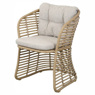 Basket Chair - Desert Sand Cushions, Natural Weave Frame