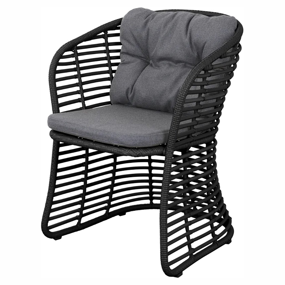 Basket Chair - Gray Airtouch Cushions, Graphite Weave Frame