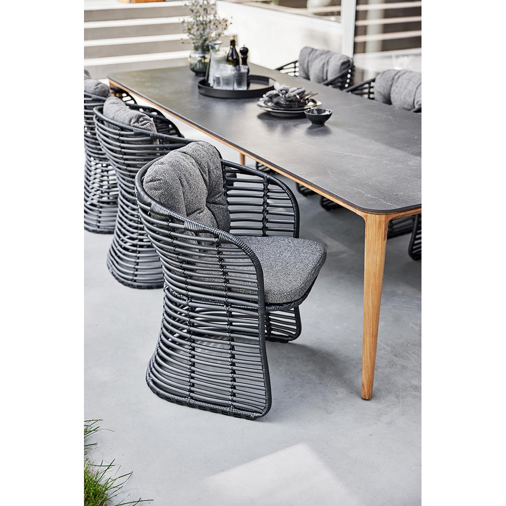 Basket Chair - Gray Airtouch Cushions, Graphite Weave Frame