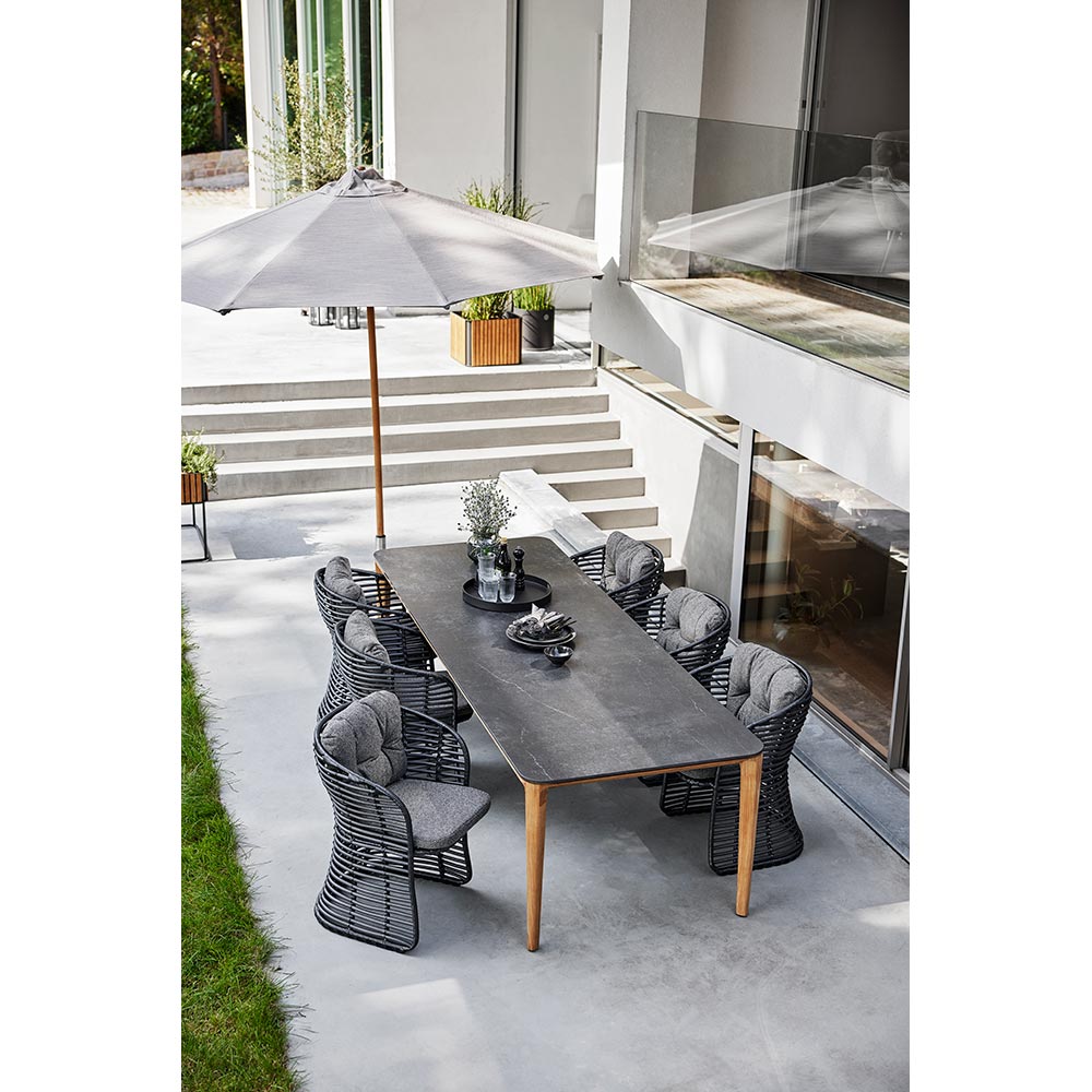 Basket Chair - Gray Airtouch Cushions, Graphite Weave Frame