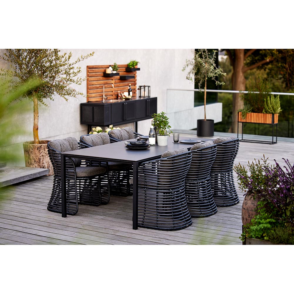 Basket Chair - Gray Airtouch Cushions, Graphite Weave Frame