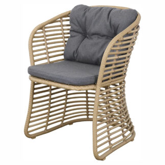 Basket Chair - Gray Airtouch Cushions, Natural Weave Frame