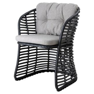 Basket Chair - Light Brown Wove Cushions, Graphite Weave Frame