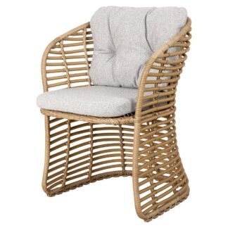 Basket Chair - Light Brown Wove Cushions, Natural Weave Frame