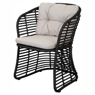 Basket Chair - Sand Cushions, Graphite Weave Frame