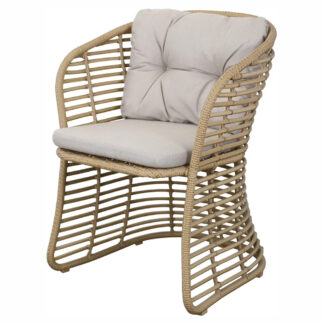 Basket Chair - Sand Cushions, Natural Weave Frame
